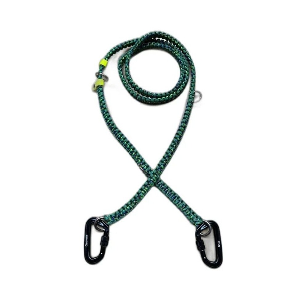 6' Paracord Dog Leash Adjustable Hands-Free w/stoppers and Locking Carabiners